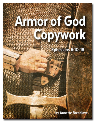 Armour of God is one of the copywork pages that are available. 